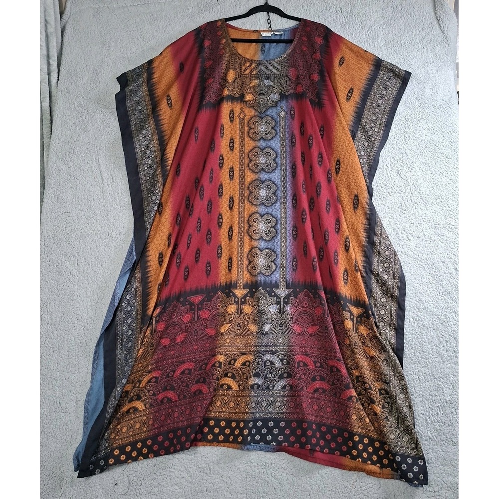 VTGSante Classics Dress Muumuu Damask Print Long Maxi Caftan Housedress Cover Up